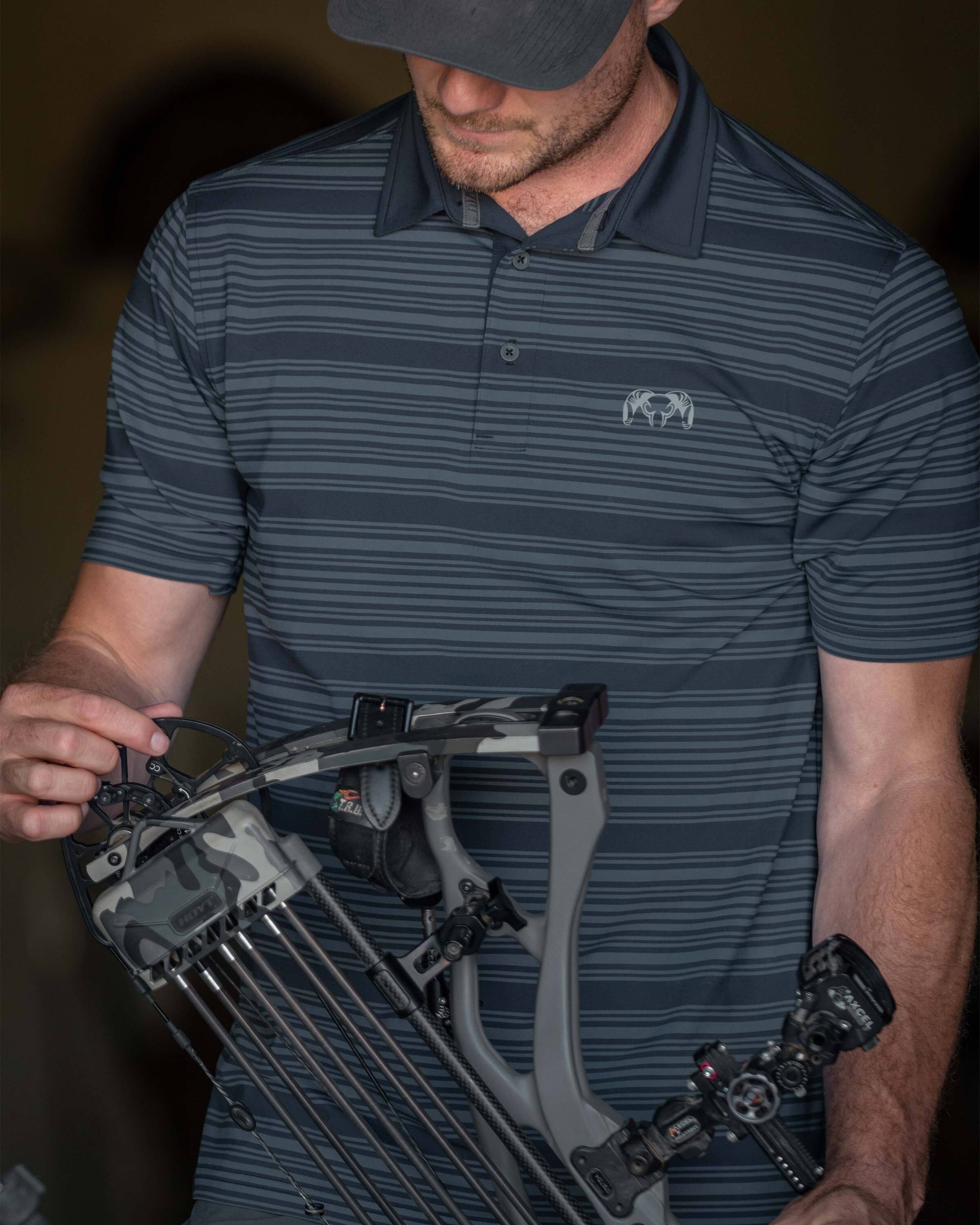KUIU Performance Polo Stripe | Steel Blue Stripe - Image 4
